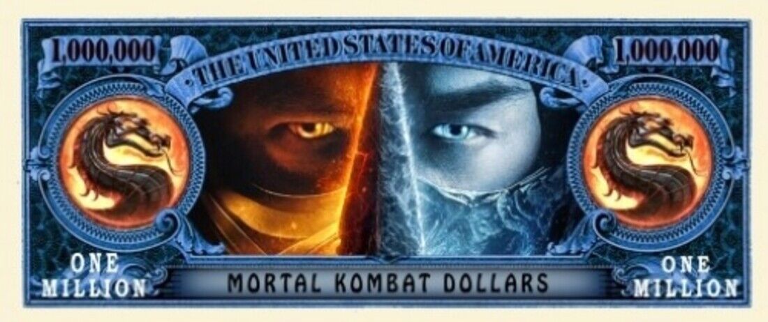 Mortal Kombat Sub-Zero Pack of 10 Collectible 1 Million Dollar Bills Novelty Unbranded Mortal Kombat - фотография #3