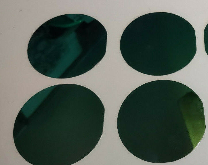 Lot of 4 Vintage Computer - 3" Silicon Wafers 1990's BLANK - Green Iridescent  Unknown Does Not Apply