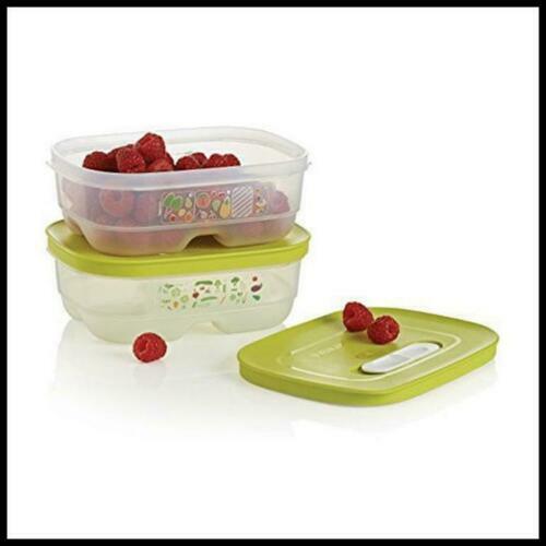 New Tupperware FridgeSmart Minis Container Set of 2 - Vegetables & Fruit w/ Vent Tupperware