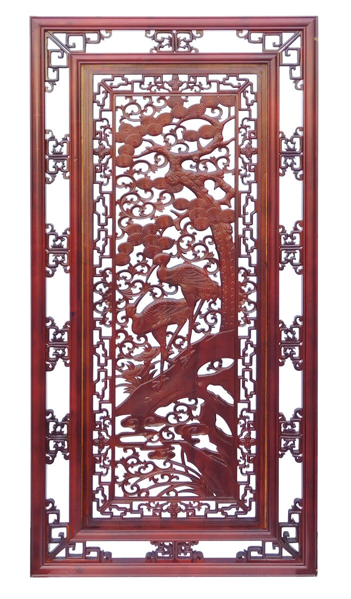 Chinese Oriental Rectangular Vertical Birds Wood Wall Panel cs1362-3 Unbranded Does Not Apply