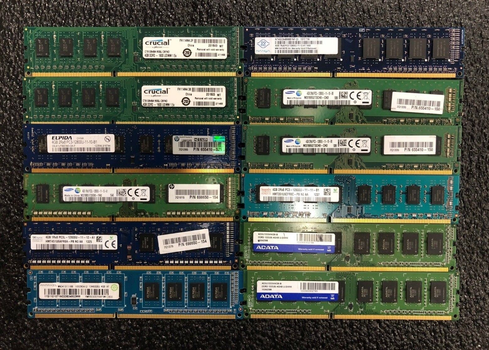 [ BULK LOT OF 10 ] Desktop RAM 4GB DDR3 PC3 Micron, SAMSUNG, HYNIX Unbranded/Generic 4GB RAM