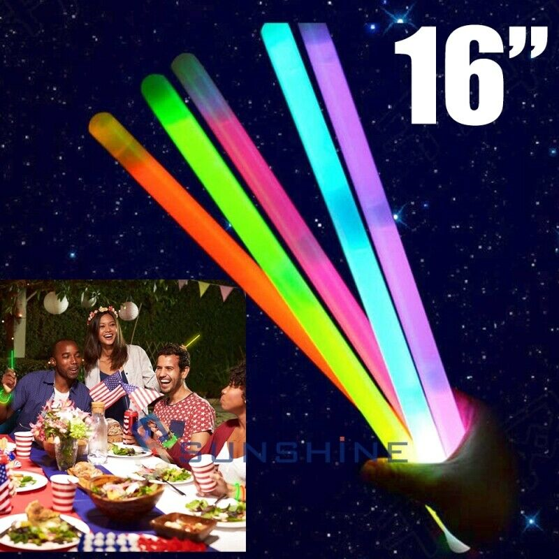 5 Ultra Bright 16" Long Glow Sticks Bulk Emergency Ready Light Sticks 20h Output MUCH Does Not Apply
