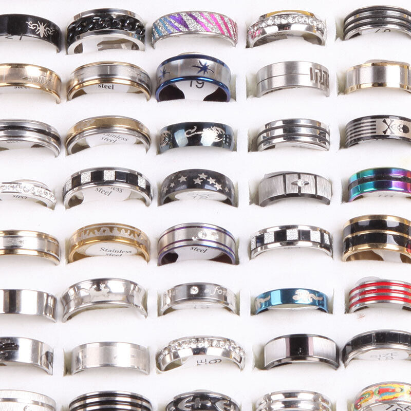 Fashion 30pcs/Lot Mix Men's Women's Stainless Steel Jewelry Party Gift Rings Unbranded - фотография #2