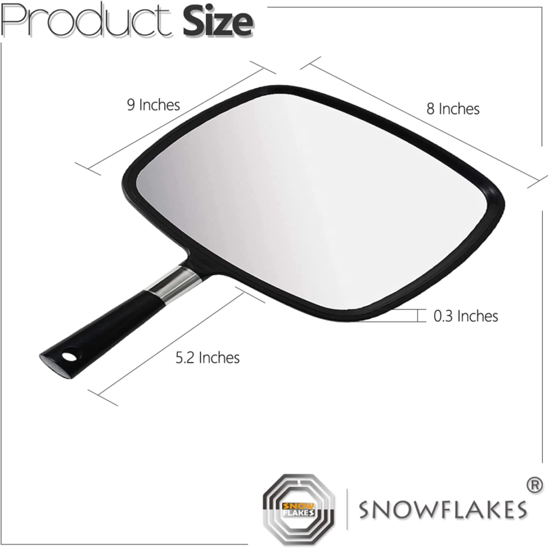 Snowflakes Hand Held Mirror, Large and Comfy Hand Mirror with Handle for Salon ( Does not apply - фотография #6