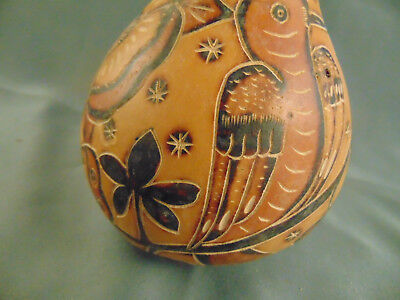 3 carved gourds cut dyed native birds fish birdhouse rattle decorative art craft Unbranded - фотография #10