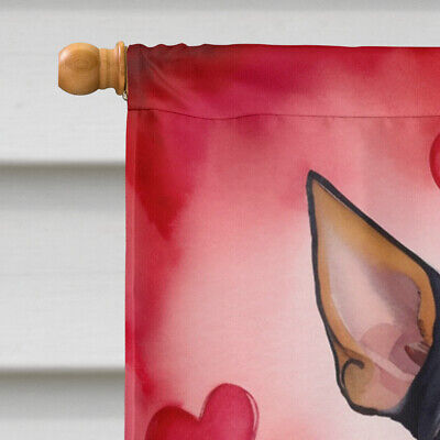Manchester Terrier My Valentine Flag Canvas House Size DAC5389CHF Caroline's Treasures - фотография #3