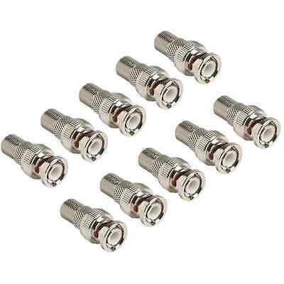 10 pack F female to BNC male coax RF connector adapters Steren 200-130