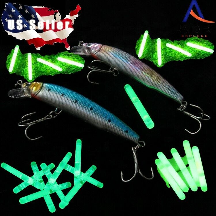 100 Mini glow sticks 1.5" neon green GREAT FOR FISHING camping, parties survival ADR EX-MGS