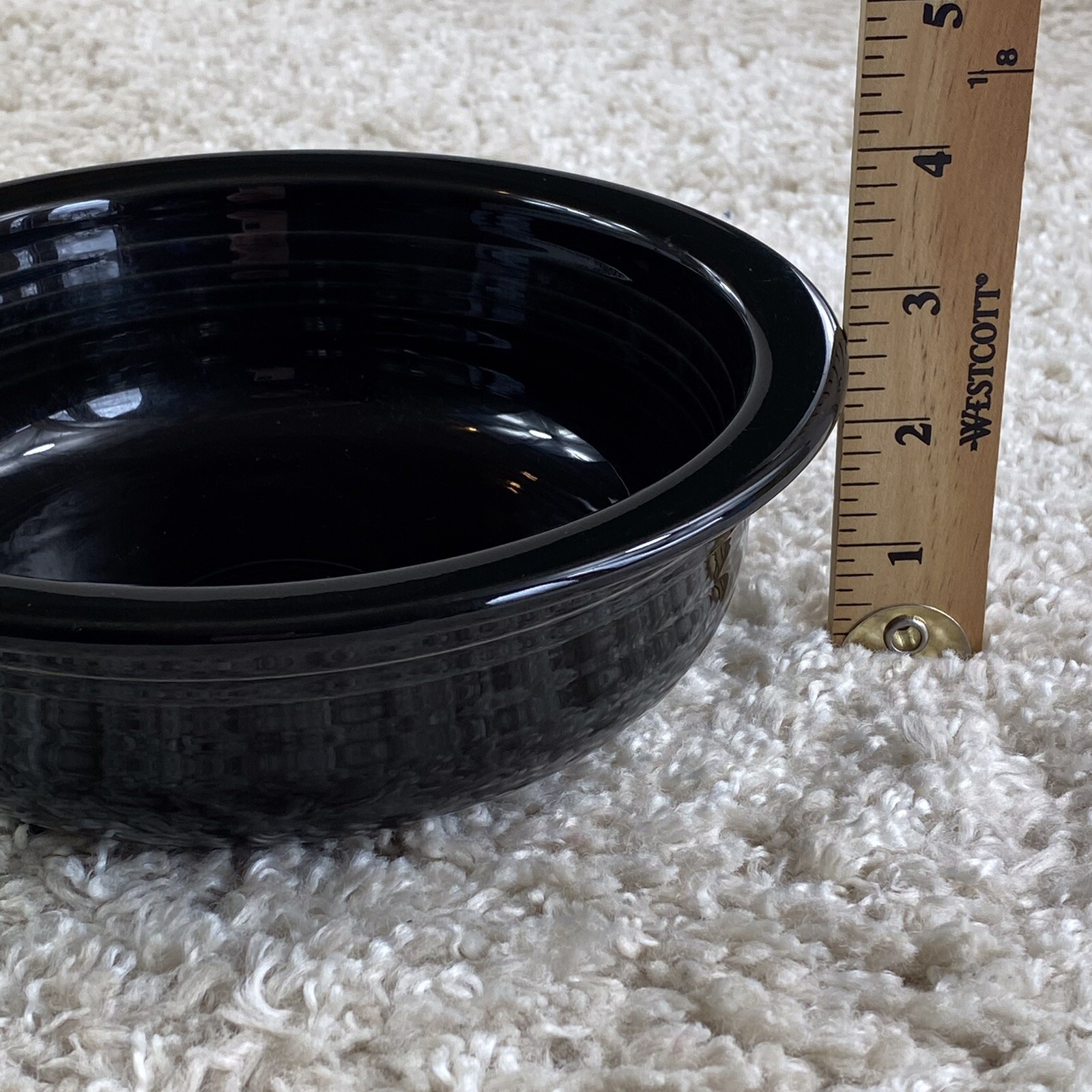 Stoneware Soup Bowls Round Solid Black Rimmed 8 in Set of 2 unmarked - фотография #8