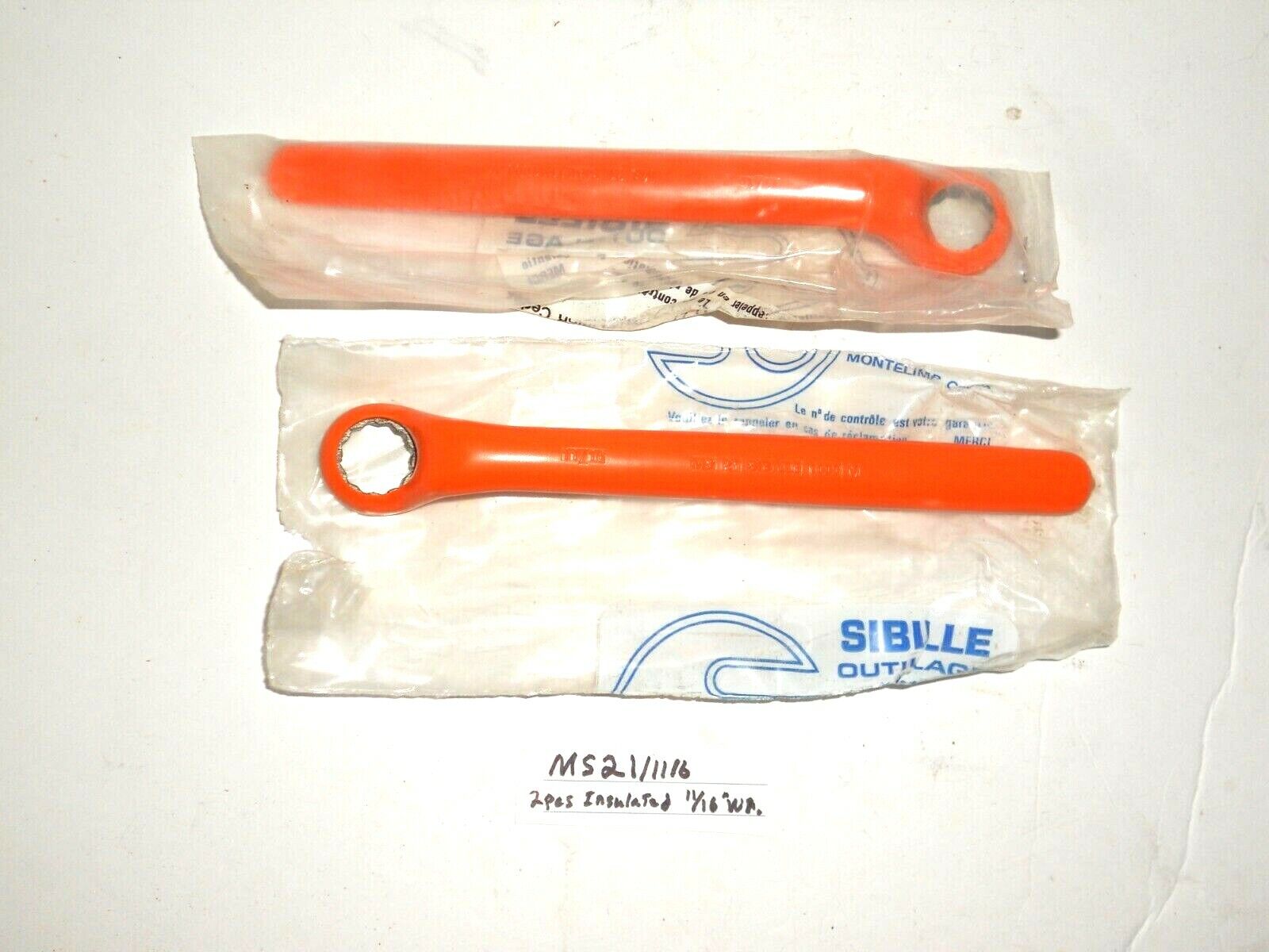 MS1116) 2 pcs. SIBILLE 11/16" ELECTRICIANS BOX END WRENCH, Insltd. to 1000 Volts Sibille MS21116