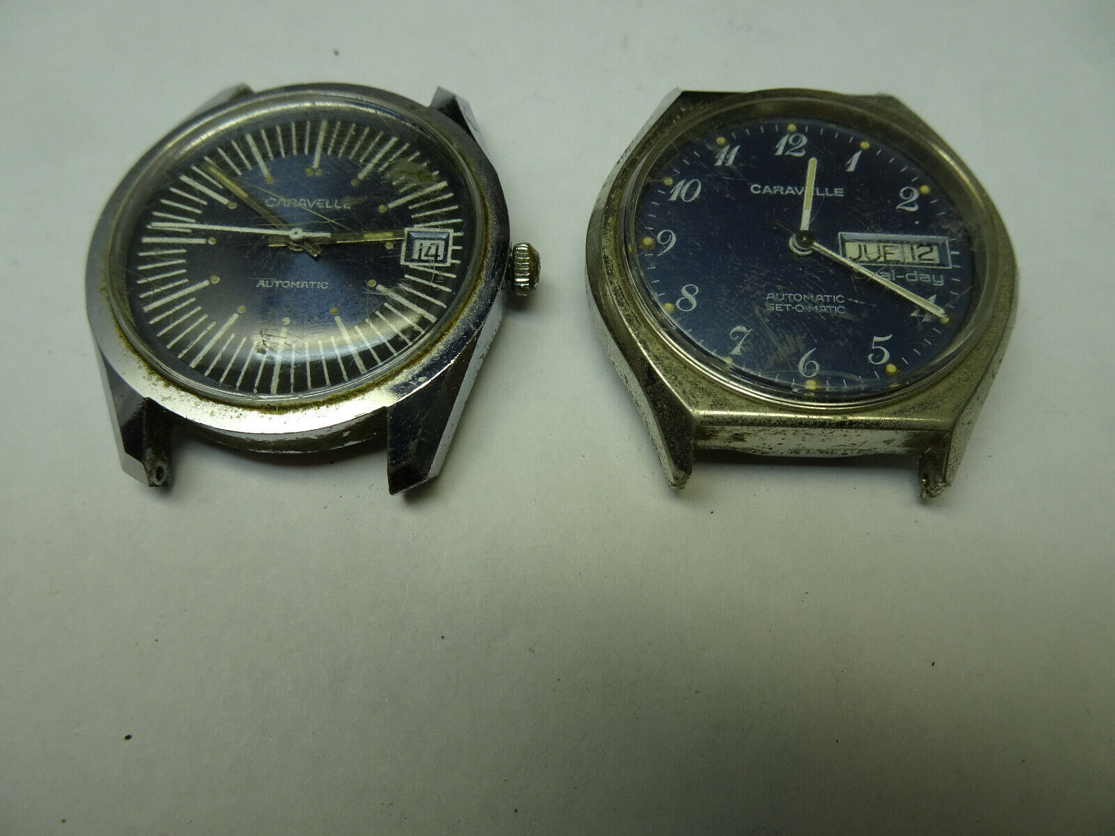 2 vintage GERMAN blue dial caravelle 11OWACD 1352.50automatic watches TO RESTORE Caravelle - фотография #3