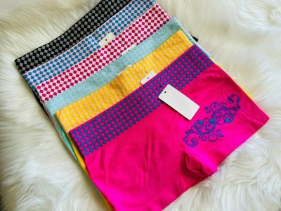 6 Boy Short Seamless Sexy 2 Tone Panties Undies Underwear Sport Shortie ONE SIZE FEMIM - фотография #2