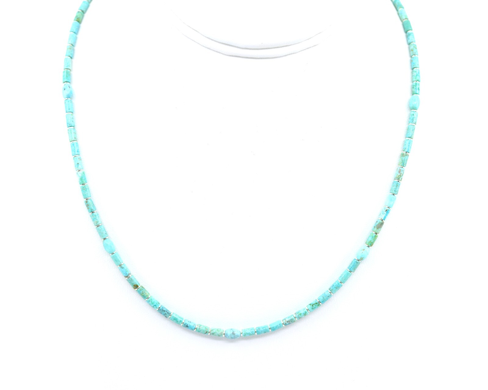 Dainty 3mm Arizona Turquoise Heishi Necklace Melon Bead Gemstone Fashion Choker JenHerrmannJewelry
