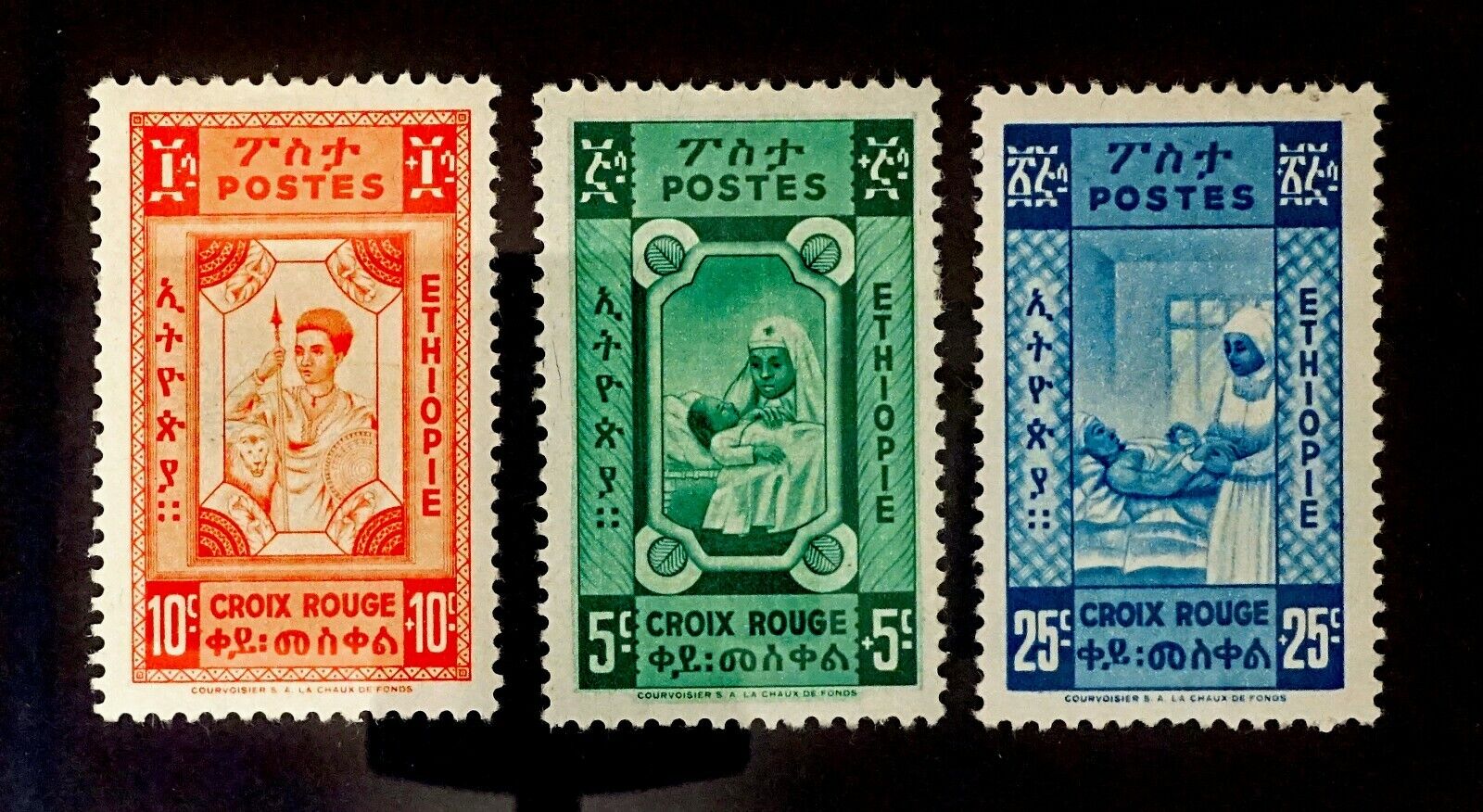 ETHIOPIA - Lot of 3 Vintage (1945) Postage Stamps; Scott #268-270; CV=$4.50 Без бренда