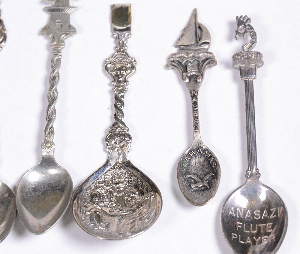 (11) Souvenir Spoons: Rudesheim ARIZONA Ettlinger KEUKENHOF Holland BAHAMAS  Без бренда - фотография #2