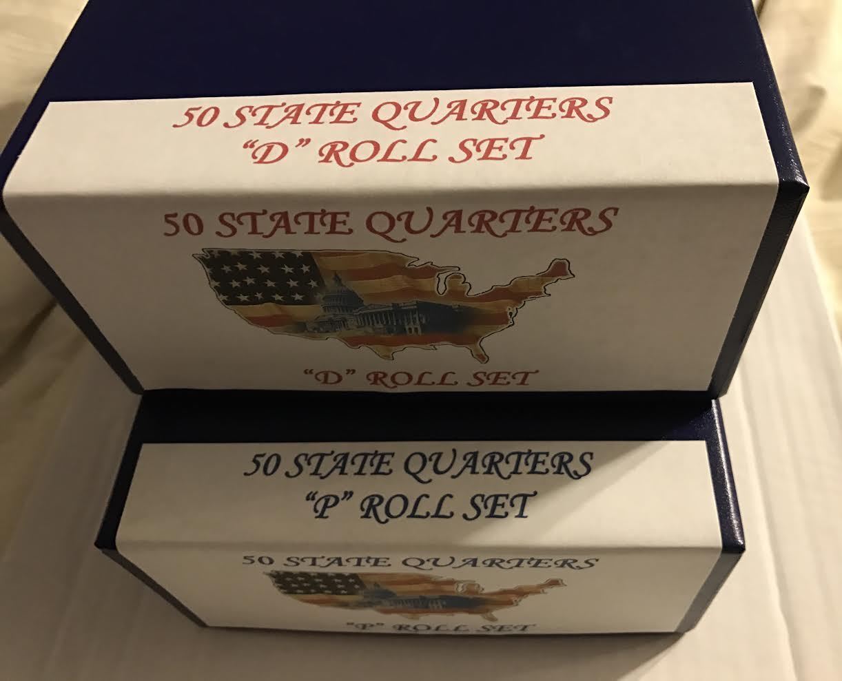 STATE QUARTER (2) STORAGE BOX SET - HOLDS 100 TUBES (P & D) BOXES & 100 TUBES Unbranded - фотография #2