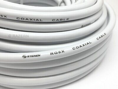 Steren 50 ft White RG8X Mini-8 Coax Coaxial PL259 UHF Ham CB Radio Antenna Cable Steren 205-750WH - фотография #3