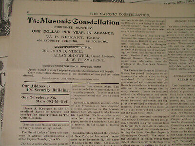 Masonic Constellation Freemasonry Antique Newspaper Knights Templar Mason 1900 Без бренда - фотография #6