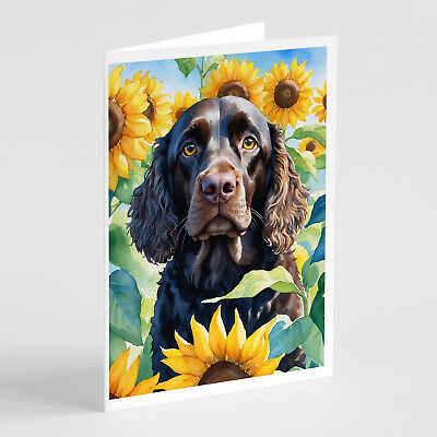 American Water Spaniel Sunflowers Cards Envelopes Pk of 8 DAC6011GCA7P Без бренда