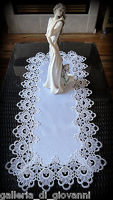 Lace Table Runner Dresser Scarf DECADENT WHITE 36"  Doily Без бренда - фотография #2
