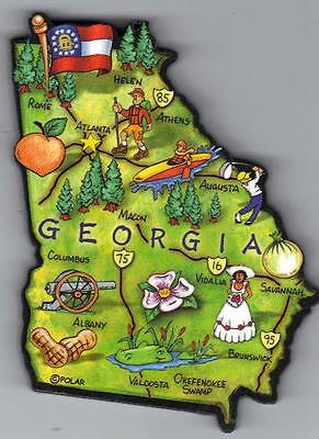 GEORGIA  and  FLORIDA    ARTWOOD JUMBO STATE MAP MAGNET SET - 2 NEW MAGNETS Без бренда - фотография #3