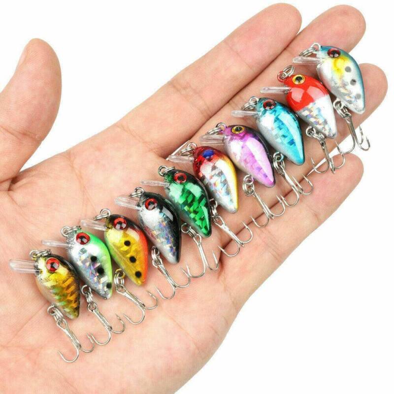 10 Fishing Lures Lots Of Mini Minnow Fish Bass Tackle Hooks Baits Crankbait Unbranded Does Not Apply