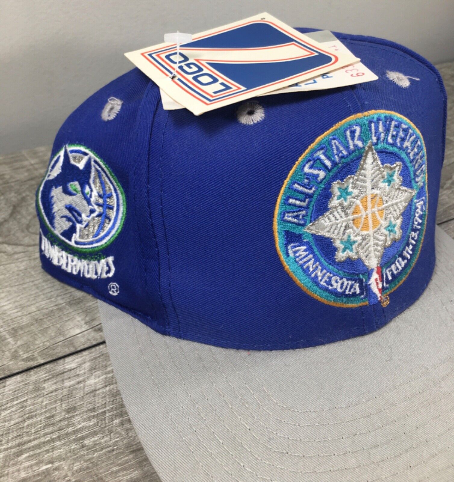 Vintage New Old Stock Logo 7 NBA All Star Timberwolves Snapback Hat Cap 90’s Logo 7 - фотография #2