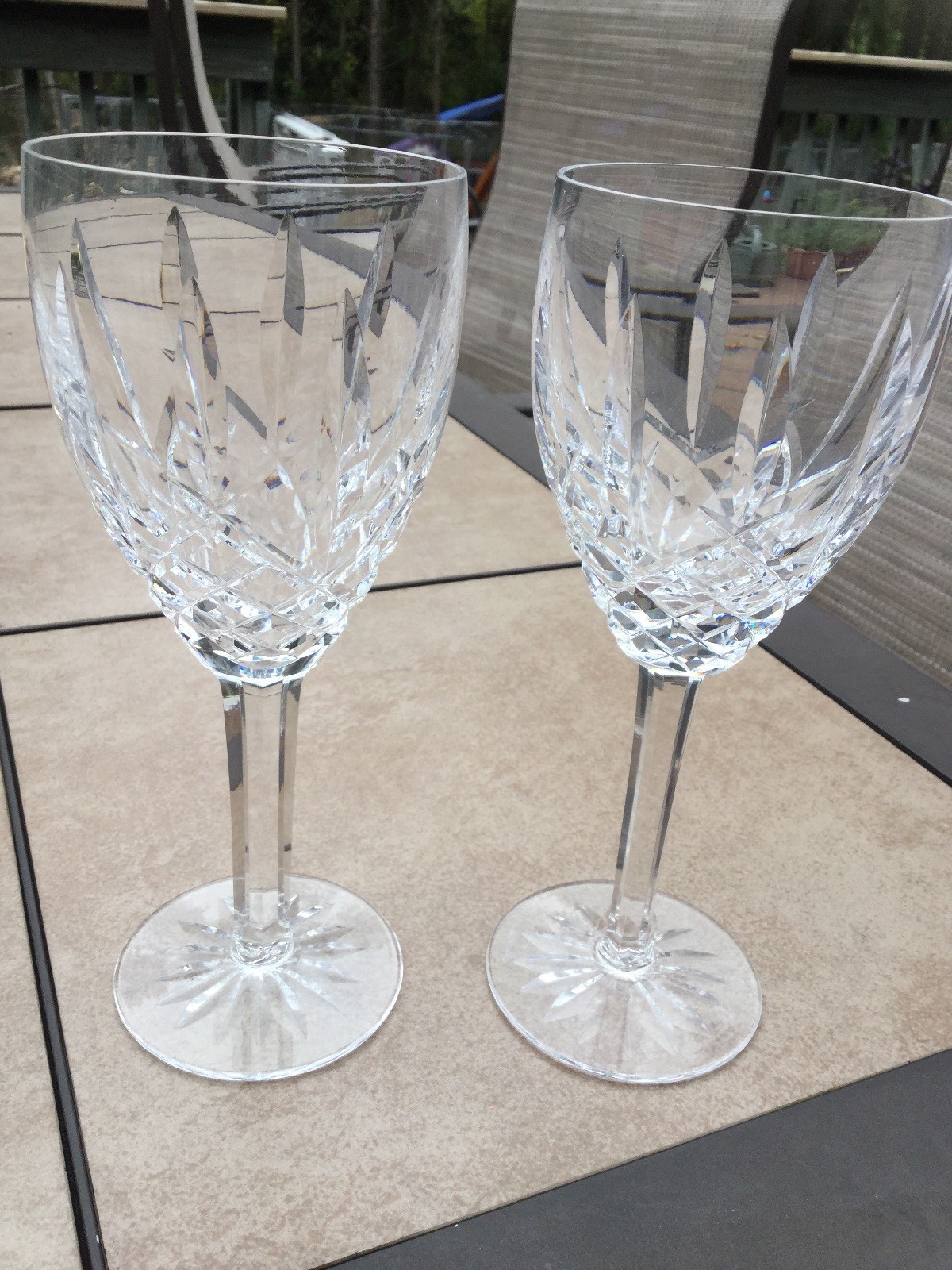 Set of 2 Waterford Crystal Araglin Water Goblet or Red Wine Glass  Excellent  Waterford Does not apply