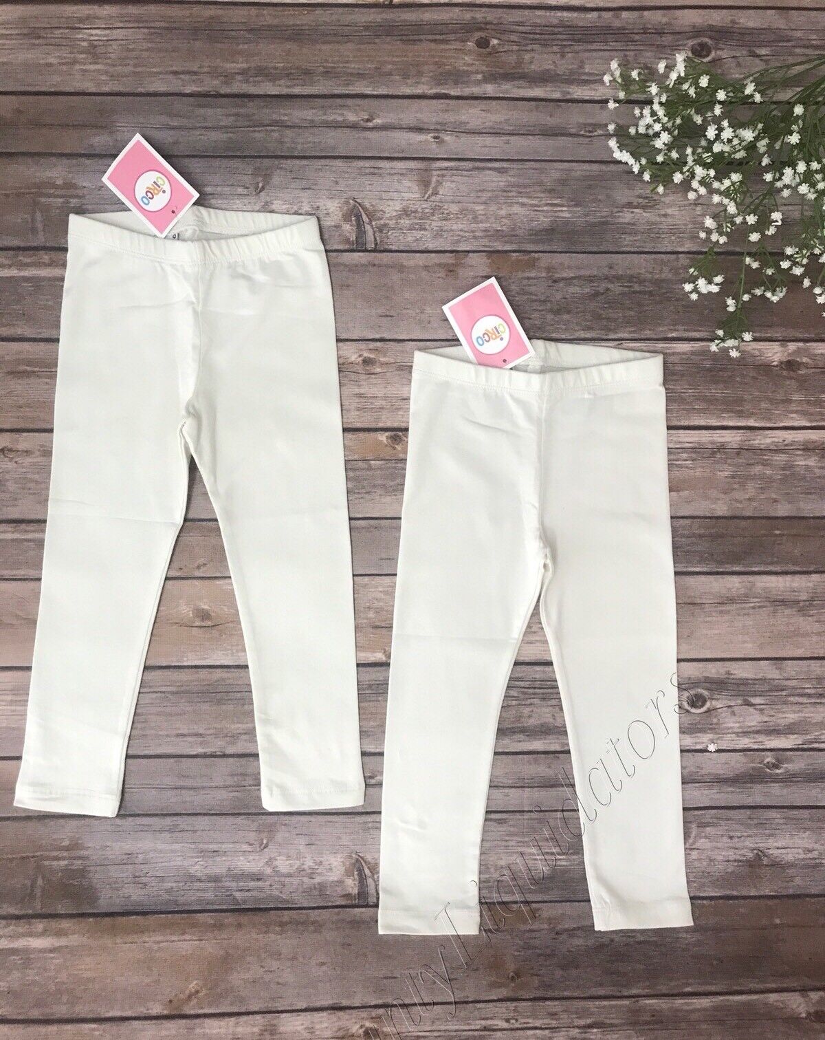 Set of 2 Circo leggings Almond Cream off white bottoms New Size 3T Girls Kids  Circo