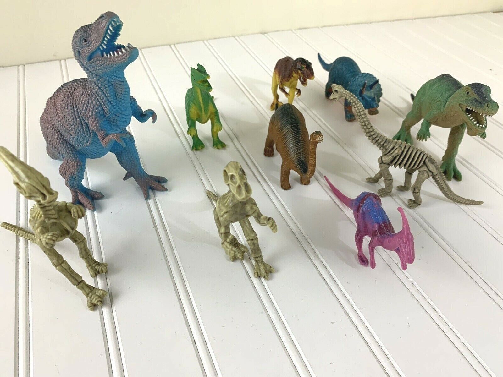 Rare Skeleton Lot of 10 Dinosaurs Including Allosaurus Toy Figures Collectibles CollectA - фотография #4