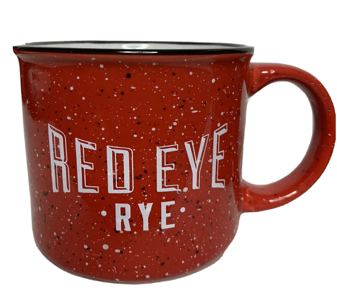 Red Eye Rye Whiskey Coffee Mugs Set of 2 Ceramic Cups Splatter Red Lodge Gifts Unbranded - фотография #2