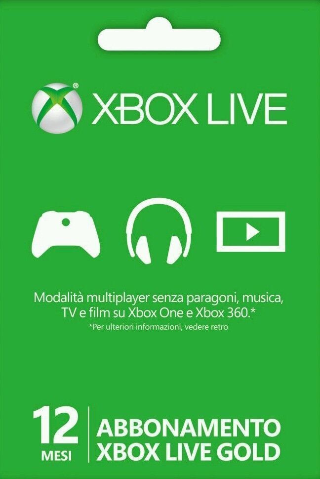 Microsoft Xbox LIVE 12 Month Gold Membership Card for Xbox 360 / XBOX ONE Microsoft