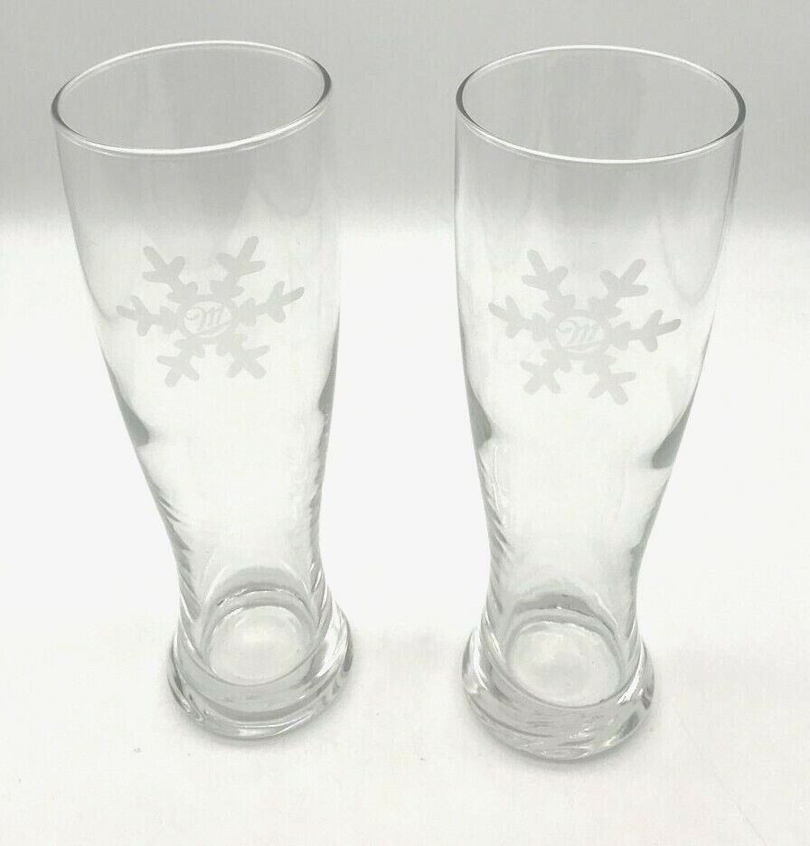 2006 Miller Beer Shine Pilsner Holiday Glasses Barware Set of 2 Gift Box  Miller - фотография #4