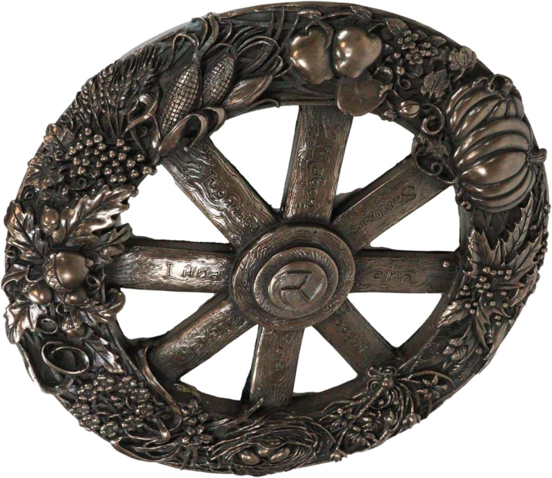 Ebros Wicca Sabbats Seasonal Wheel of the Year Wall Decor Plaque in Bronze Patin Does not apply - фотография #5