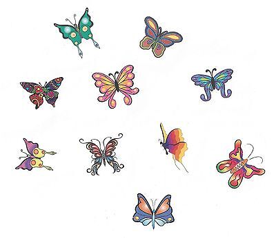 LOT OF 10 - ALL DIFFERENT BUTTERFLIES Temporary Tattoo Unbranded