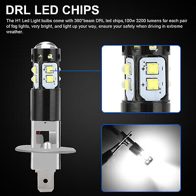 4x H1 200W Super Bright CREE LED Headlight Fog Driving DRL Bulbs Kit 6500K White EEEKit Does Not Apply - фотография #4