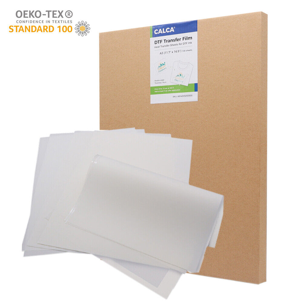 A3 DTF Film 100 Sheets + 500ml CMYK Ink + 1L White Ink + 2.2 lbs Adhesive Powder CALCA 6668003326800 - фотография #4