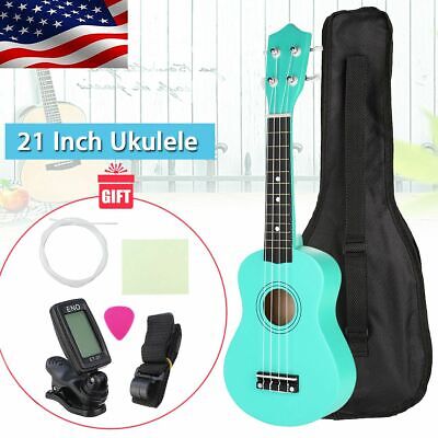 21'' Soprano Ukulele Acoustic Mini Guitar Music Instrument + Tuner Gig Bag Gree INSMA Zwf4434949