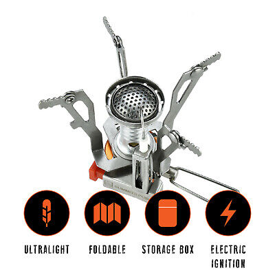 2 Portable Camping Stoves Backpacking Stove with Piezo Ignition Adjustable Valve Summits Point Does Not Apply - фотография #3