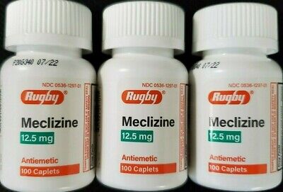 Rugby Meclizine 12.5 mg Anti Nausea Vertigo 100ct - 3 Pack  -Expiration 03-2024 Rugby