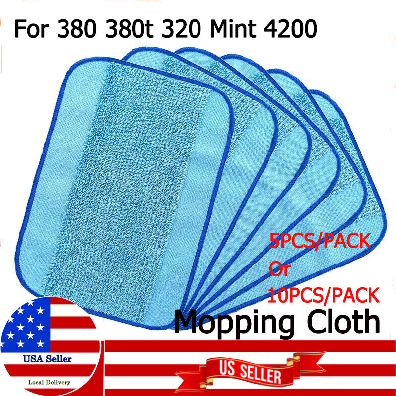5/10PCS Mopping Cloth Wet Mop Pads for iRobot Braava 380 380t 320 Mint 4200 5200 Unbranded Does Not Apply