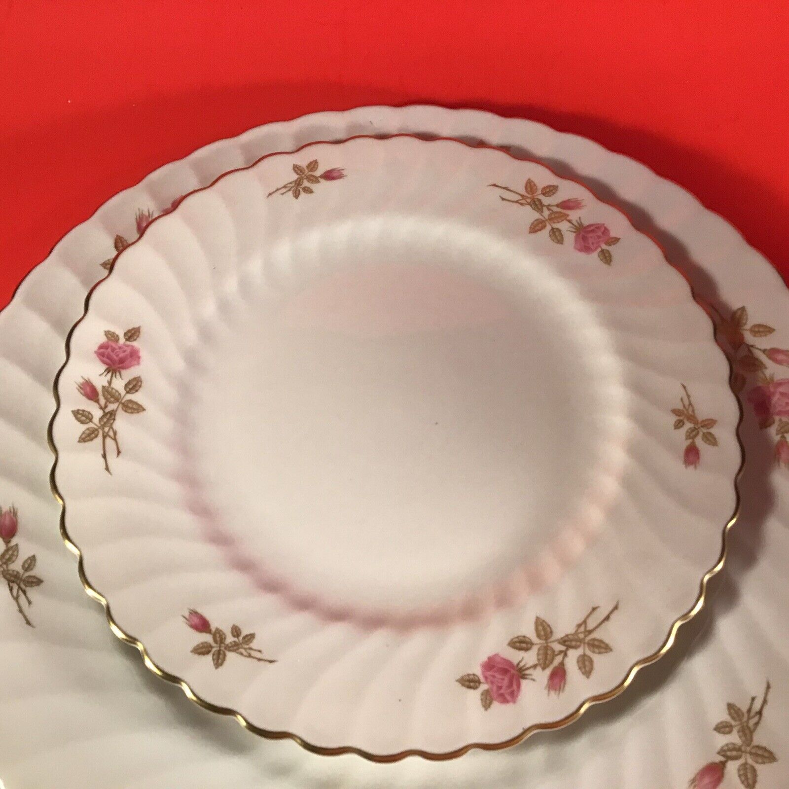 SYRACUSE CHINA COURTSHIP SILHOUETTE 5 PIECE PLACE SETTING PINK AND GOLD FLORAL syracuse china - фотография #6