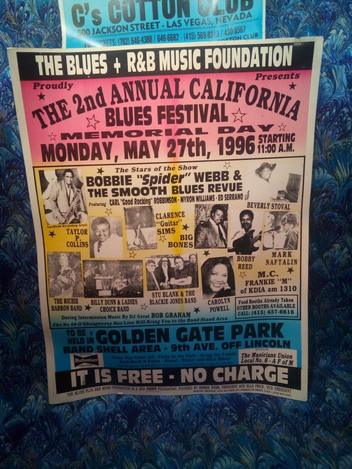 1st California Blues Festival Poster Music Concert Promo Poster Lot Vtg Original Без бренда - фотография #5
