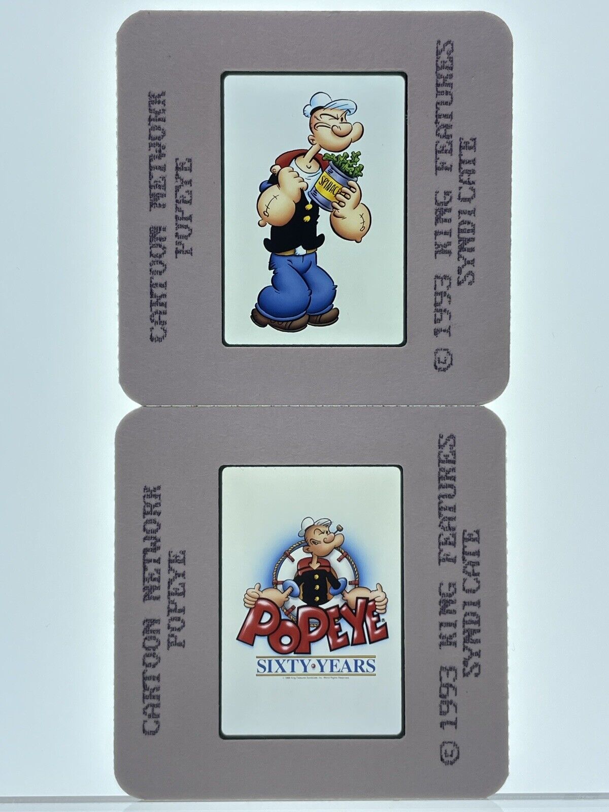 Popeye 35mm Slides Animated Cartoon Network 60 years Vintage Promo Lot of 2 Без бренда