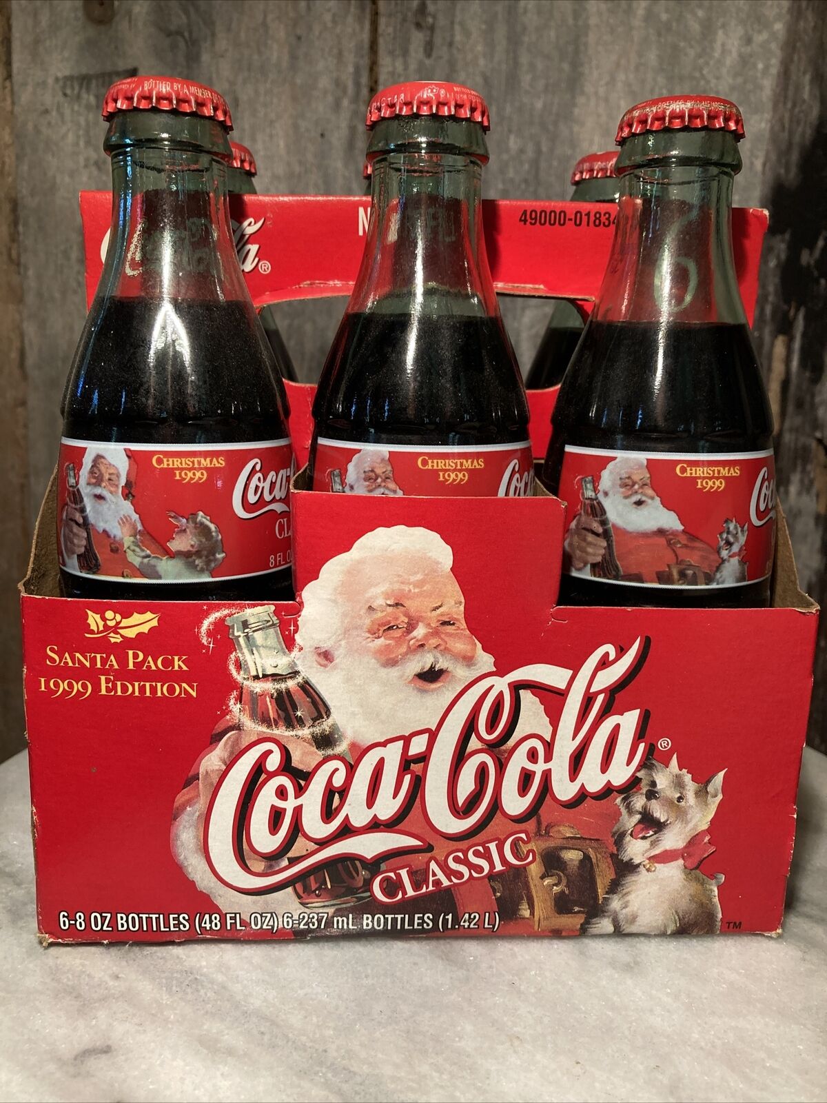Classic Coca-Cola “Happy Holidays” Sealed Unopened Glass Bottles 6 Pack (1999) Без бренда