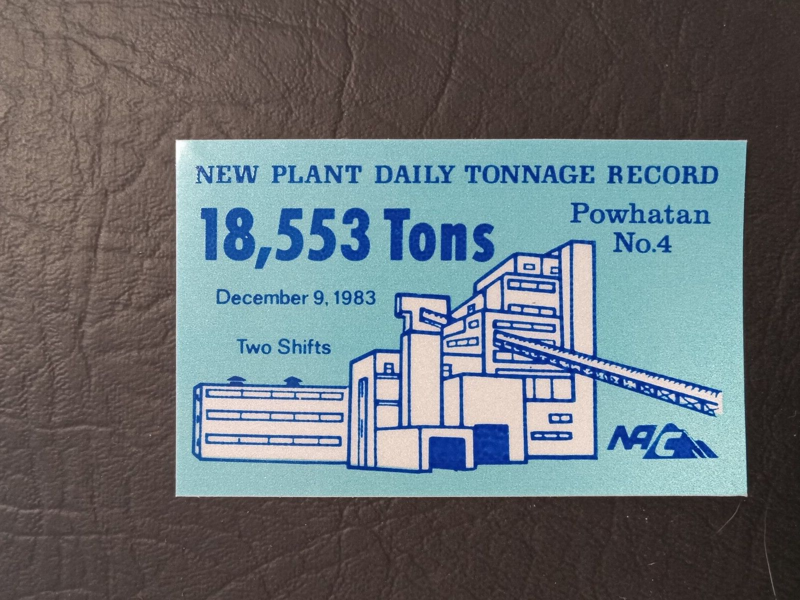 NICE NAC COAL COMPANY COAL MINING STICKER Без бренда