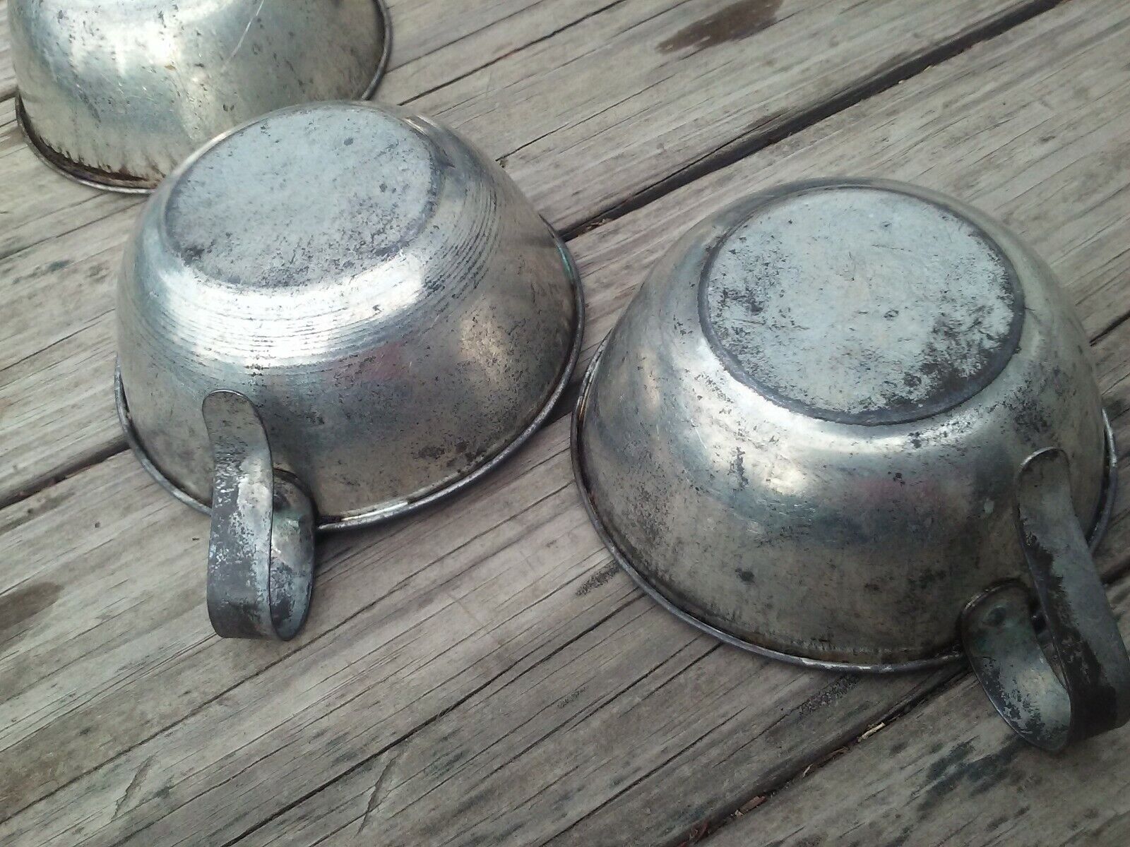 Antique Metal Kettle 5 Handled Cups & 2 Spoons Antique - фотография #6