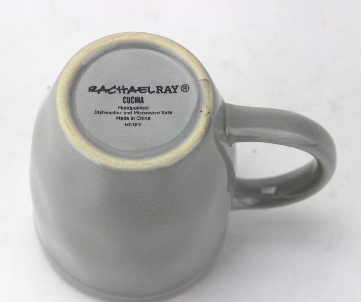 Rachael Ray Cucina Sea Salt Grey Embossed Rim Set of 4 Mugss, 4" Tall Rachael Ray - фотография #4