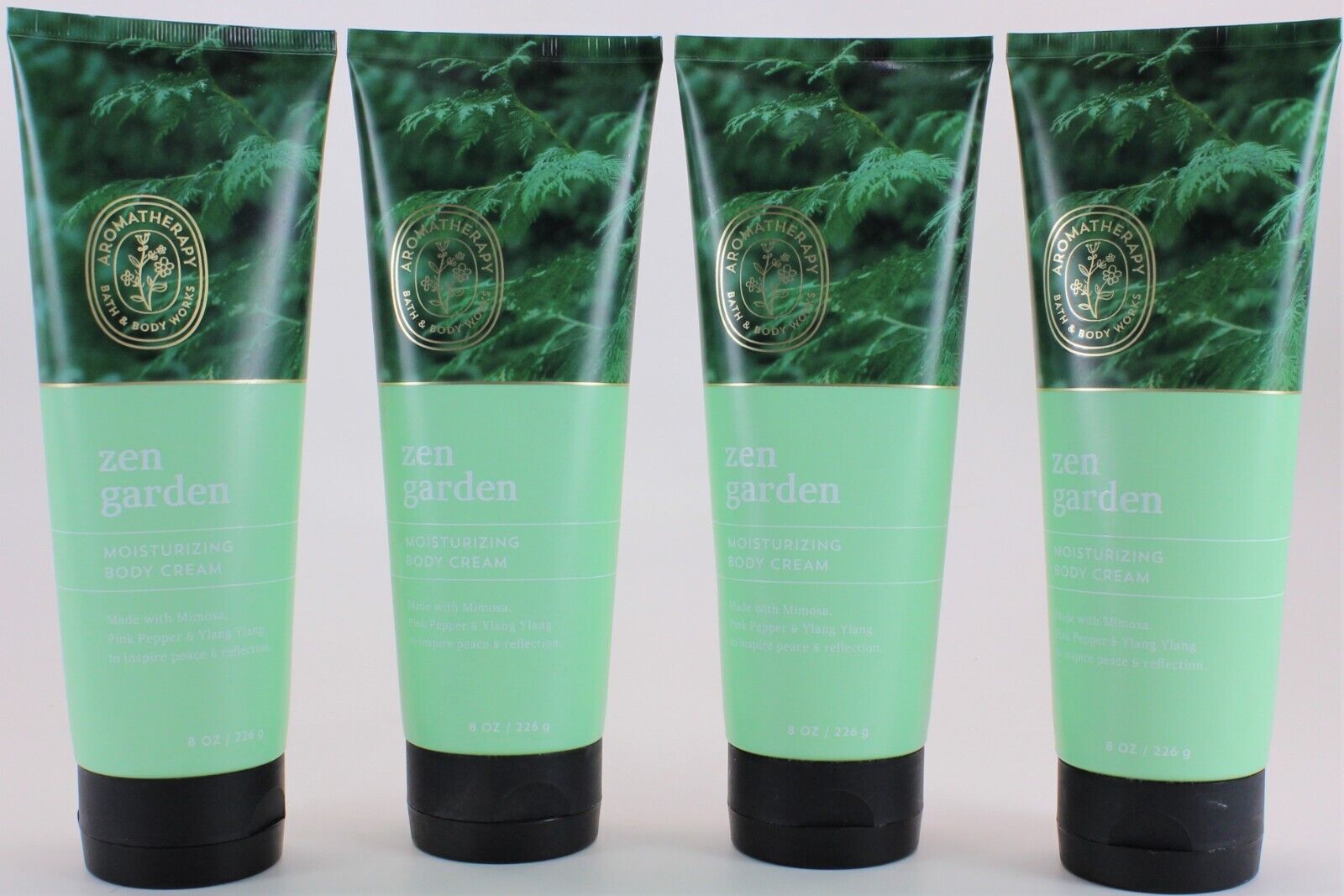 QTY 4 -Bath & Body Works ZEN GARDEN Cream Aromatherapy Moisturizer Peace 6.5oz Bath & Body Works