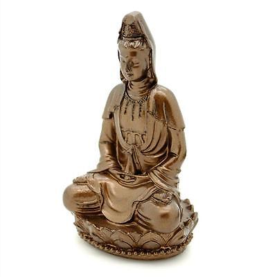KWAN YIN STATUE 3" Buddhist Goddess HIGH QUALITY Bronze Resin Deity Guan Quan Без бренда - фотография #2